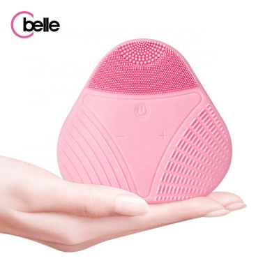 Private Label Triangle Shape Massage Skin Care Face Washer Silicone Facial Cleaning Brush Machine