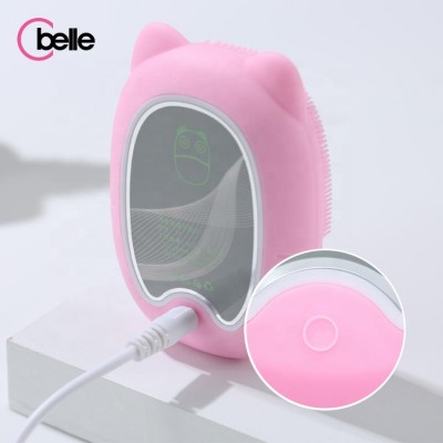 Custom Logo Usb Cute Cat Soft Silicone Face Skin Care Facial Cleaner Brush Machine